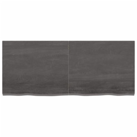 Table Top Dark Grey 120x50x(2-4) cm Treated Solid Wood Oak - thumbnail 3