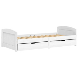 Day Bed with 2 Drawers IRUN White 90x200 cm Solid Wood Pine - thumbnail 3