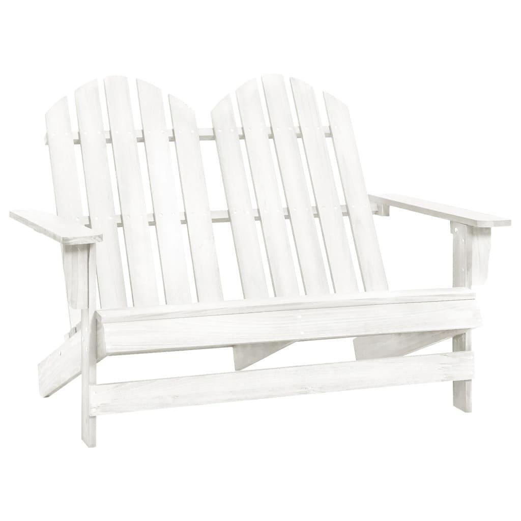 2-Seater Garden Adirondack Chair Solid Fir Wood White - image 1