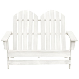 2-Seater Garden Adirondack Chair Solid Fir Wood White - thumbnail 2