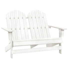 2-Seater Garden Adirondack Chair Solid Fir Wood White - thumbnail 1
