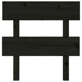 Bed Headboard Black 93.5x3x81 cm Solid Wood Pine - thumbnail 3