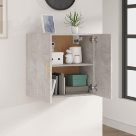 Wall Cabinet Concrete Grey 60x30x60 cm Engineered Wood - thumbnail 3