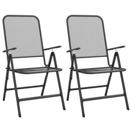 Folding Garden Chairs 2 pcs Expanded Metal Mesh Anthracite - thumbnail 3