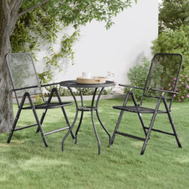 Folding Garden Chairs 2 pcs Expanded Metal Mesh Anthracite - thumbnail 1
