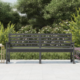 Garden Bench Grey 203.5x48x91.5 cm Solid Wood Pine - thumbnail 3