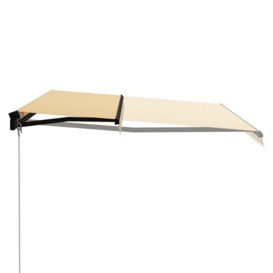 Manual Retractable Awning 400x300 cm Yellow and White - thumbnail 2