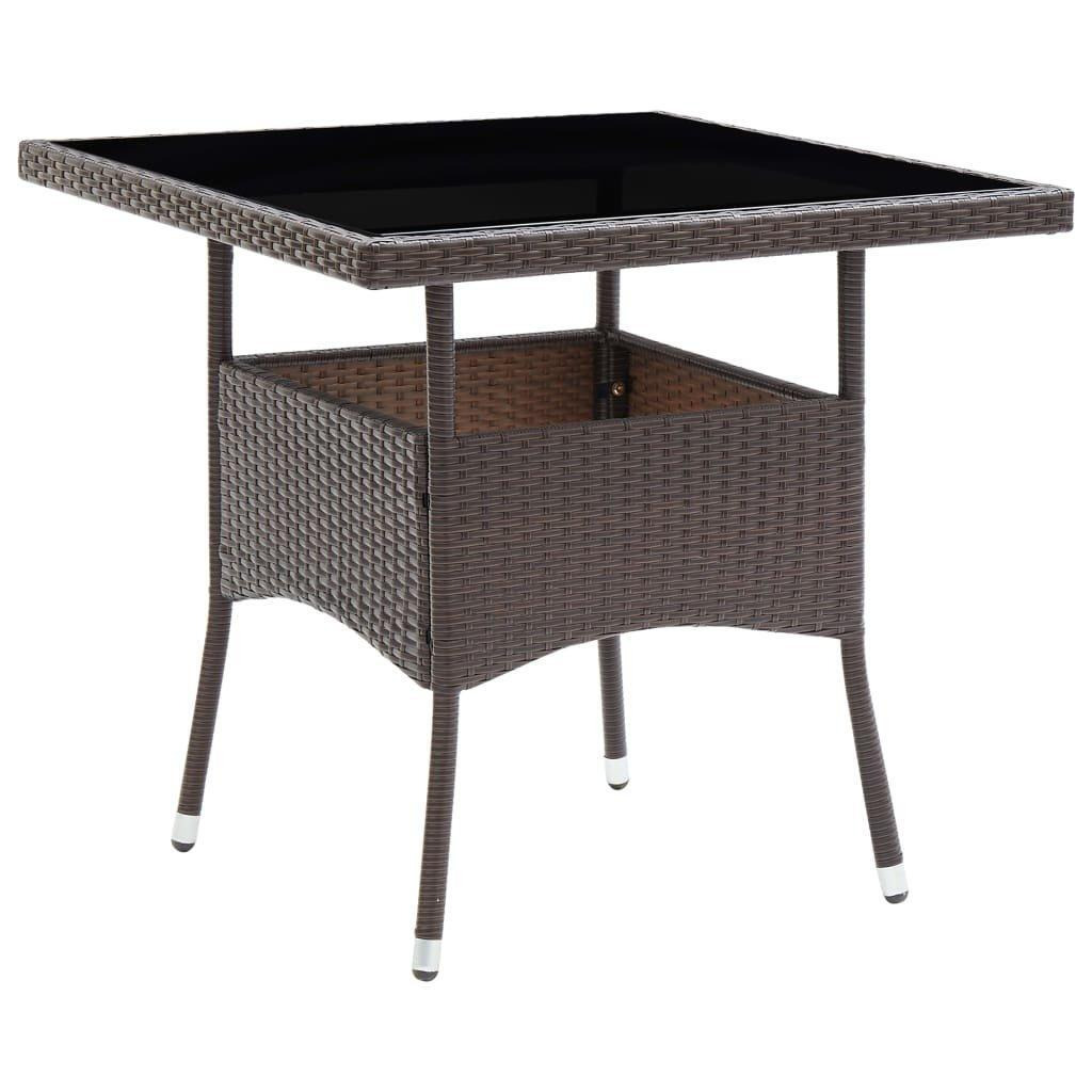 Garden Dining Table Brown Poly Rattan - image 1