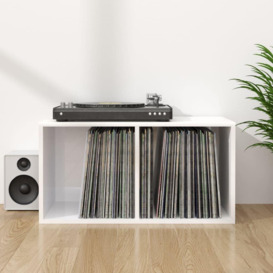Vinyl Storage Box High Gloss White 71x34x36 cm Engineered Wood - thumbnail 1
