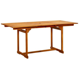 Garden Dining Table (120-170)x80x75 cm Solid Acacia Wood - thumbnail 2