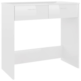Desk High Gloss White 80x40x75 cm Engineered Wood - thumbnail 3