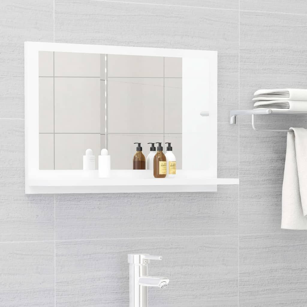 Bathroom Mirror High Gloss White 60x10.5x37 cm Engineered Wood - image 1