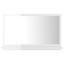 Bathroom Mirror High Gloss White 60x10.5x37 cm Engineered Wood - thumbnail 2