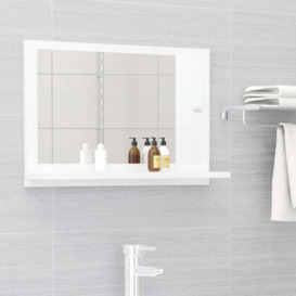 Bathroom Mirror High Gloss White 60x10.5x37 cm Engineered Wood - thumbnail 1