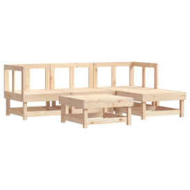 5 Piece Garden Lounge Set Solid Wood Pine - thumbnail 2