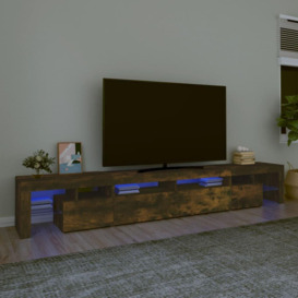 TV Cabinet with LED Lights Smoked Oak 260x36.5x40 cm