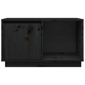 TV Cabinet Black 74x35x44 cm Solid Wood Pine - thumbnail 3