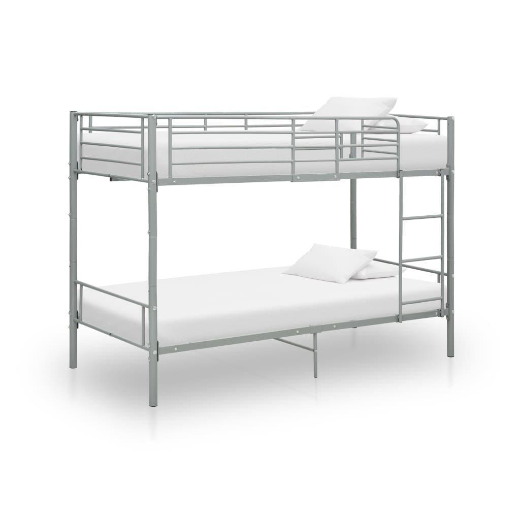 Bunk Bed Grey Metal 90x200 cm - image 1
