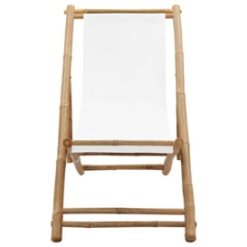Outdoor Deck Chair Bamboo and Canvas - thumbnail 3