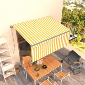 Manual Retractable Awning with Blind 3x2.5m Yellow&White - thumbnail 1