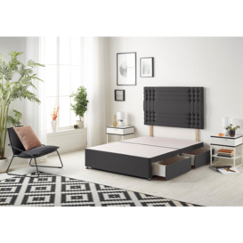 Flexby Divan Bed Base With 2 Drawers and Headboard Plush - thumbnail 1