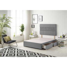 Galaxy Divan Bed Base With 2 Drawers and Headboard Plush - thumbnail 1
