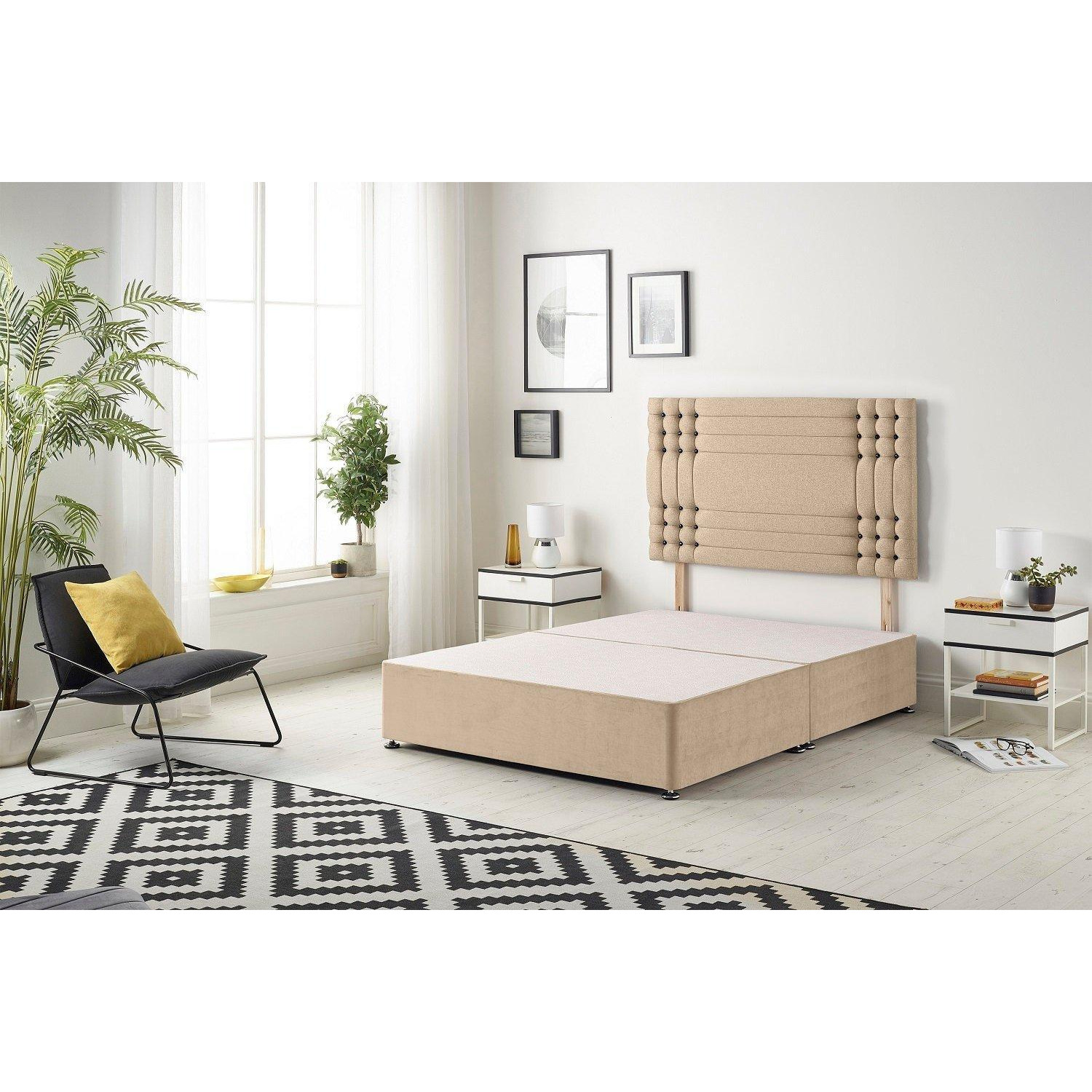 Flexby Divan Bed Base With Headboard Plush - image 1