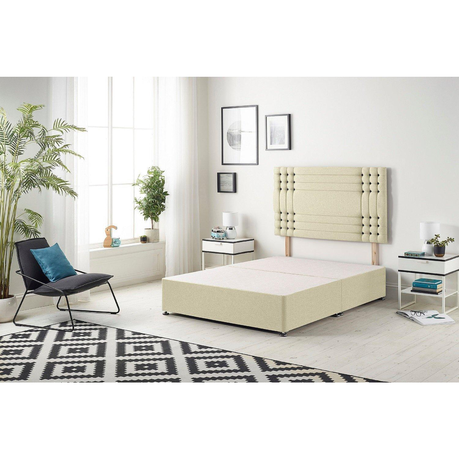 Flexby Divan Bed Base With Headboard Linen - image 1