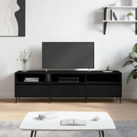 TV Cabinet Black 150x30x44.5 cm Engineered Wood - thumbnail 1