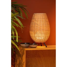 Lucide Colin Cottage Table Lamp 22cm 1xG9 Light Wood - thumbnail 3