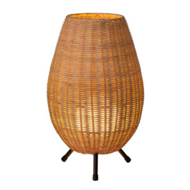 Lucide Colin Cottage Table Lamp 22cm 1xG9 Light Wood - thumbnail 1