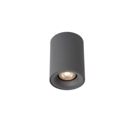 Lucide BentooLed Modern Surface Mounted Ceiling Spotlight 8cm LED Dim. GU10 1x5W 3000K Grey - thumbnail 1