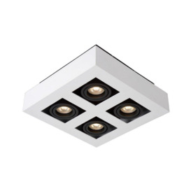 Lucide Xirax Modern Ceiling Spotlight LED Dim to warm GU10 4x5W 2200K3000K White