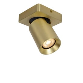 Lucide Nigel Modern Ceiling Spotlight LED Dim to warm GU10 1x5W 2200K3000K Matt Gold Brass