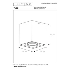 'TUBE' Dimmable Tiltable Surface Mounted Ceiling Spotlight 1xGU10 - thumbnail 3