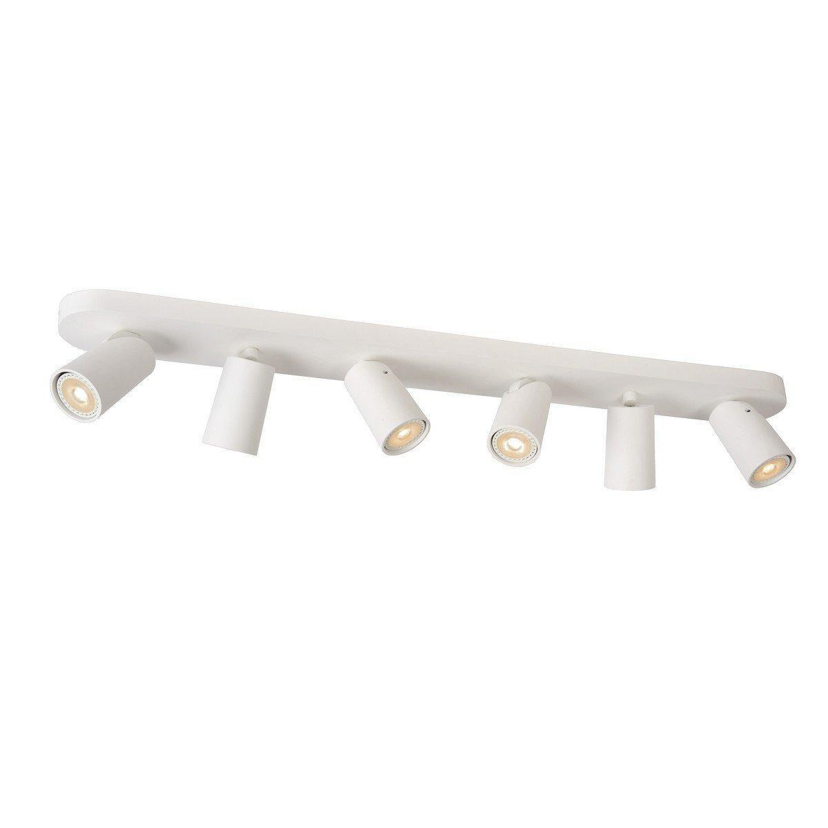 Lucide Xyrus Modern Ceiling Spotlight Bar LED Dim to warm GU10 6x5W 2200K3000K White - image 1
