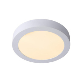 Lucide BriceLed Modern Flush Ceiling Light Bathroom 24cm LED Dim. 1x15W 3000K IP44 White