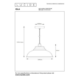 Lucide ISLA Pendant Light E14, Dimmable, Modern Trendy Hanging Spotlight - 29cm - thumbnail 3