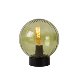 Lucide MONSARAZ Table Lamp E27 Glass Globe 40W Dimmable Retro Desk Light - 25 cm