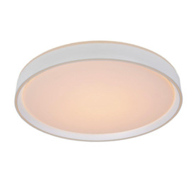 Lucide Nuria Modern Flush Ceiling Light 50cm LED Dim. 1x36W 2700K 3 StepDim White - thumbnail 1