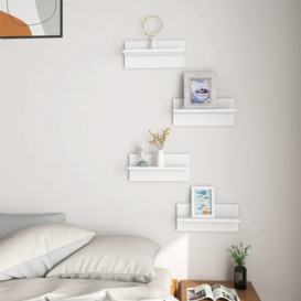 Wall Shelves 4 pcs High Gloss White 40x11.5x18 cm - thumbnail 3
