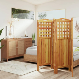 4-Panel Room Divider 162x2x115 cm Solid Wood Acacia