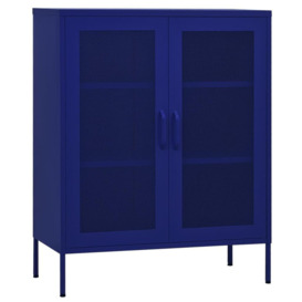 Storage Cabinet Navy Blue 80x35x101.5 cm Steel - thumbnail 2