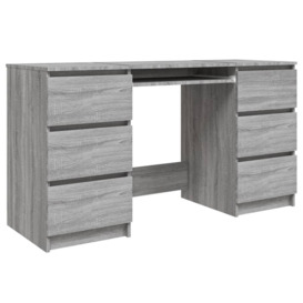 Writing Desk Grey Sonoma 140x50x77 cm Engineered Wood - thumbnail 3