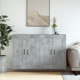 Wall Mounted Cabinets 2 pcs Concrete Grey Engineered Wood - thumbnail 1