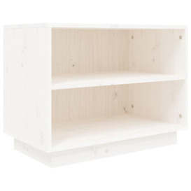 Shoe Cabinet White 60x34x45 cm Solid Wood Pine - thumbnail 2