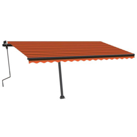 Manual Retractable Awning with LED 450x350 cm Orange and Brown - thumbnail 2