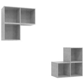 4 Piece TV Cabinet Set Concrete Grey Engineered Wood - thumbnail 2