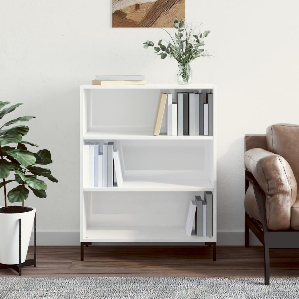 Bookcase High Gloss White 69.5x32.5x90 cm Engineered Wood - image 1