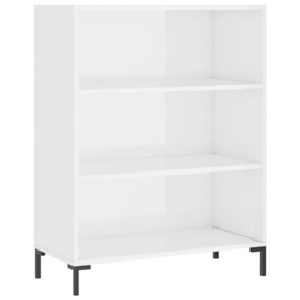 Bookcase High Gloss White 69.5x32.5x90 cm Engineered Wood - thumbnail 2